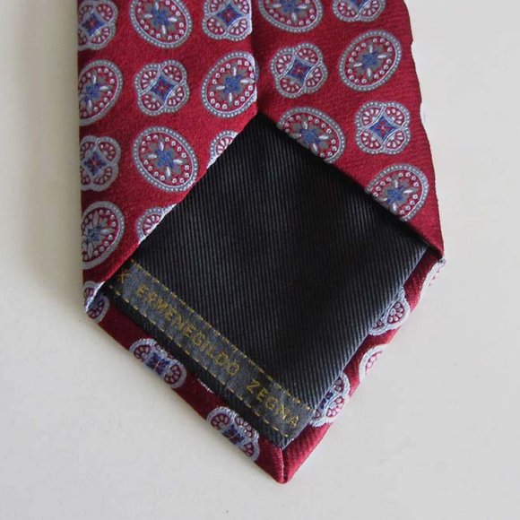 ERMENEGILDO ZEGNA medallion pattern tie 100% silk - Picture 5 of 6